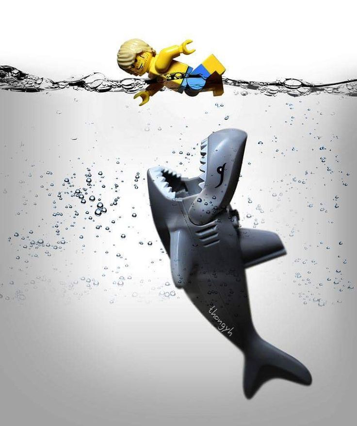 lego swimming shark